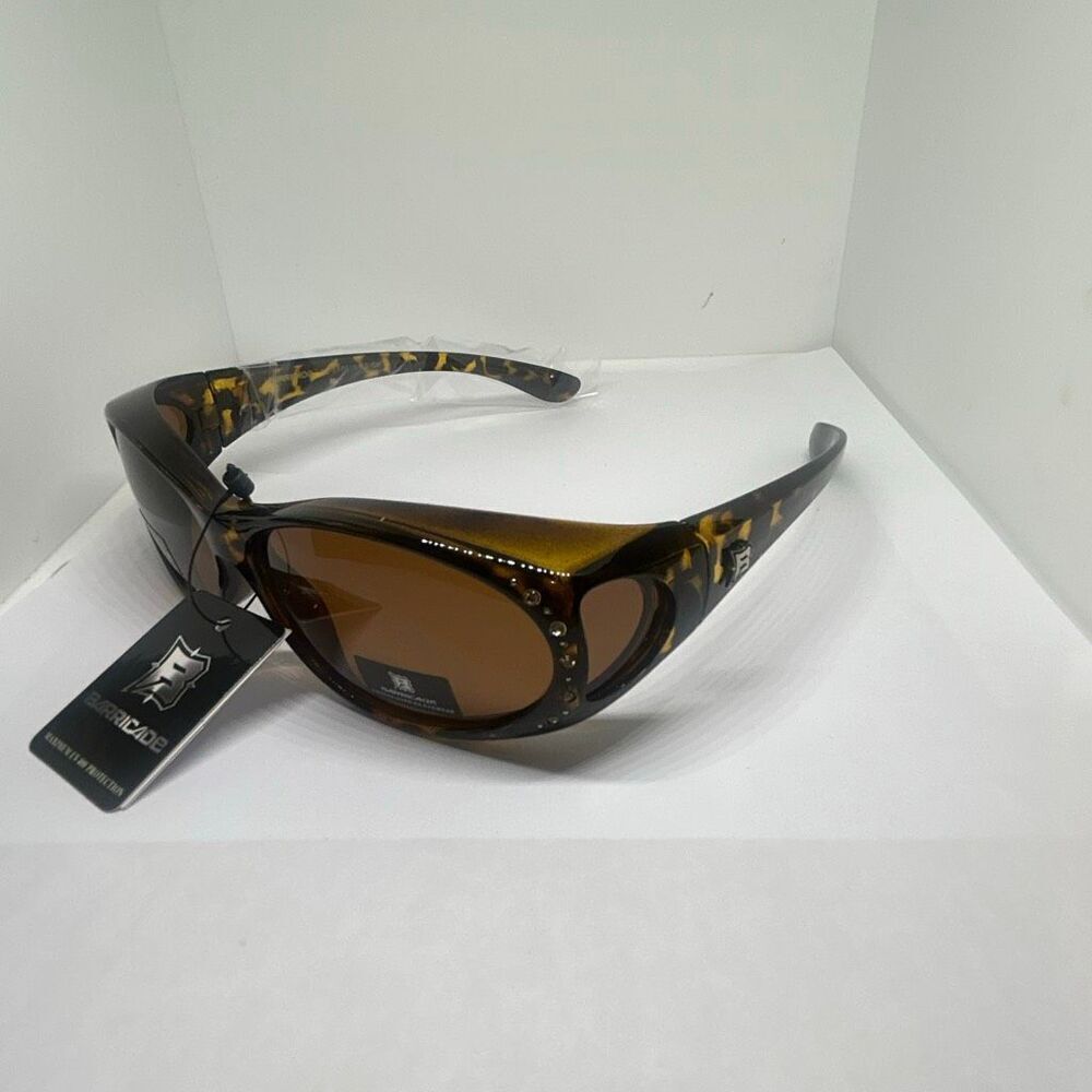 Barricade Tortoise Polarized Bling Fit Over Sunglasses UV400 Protection Oversize